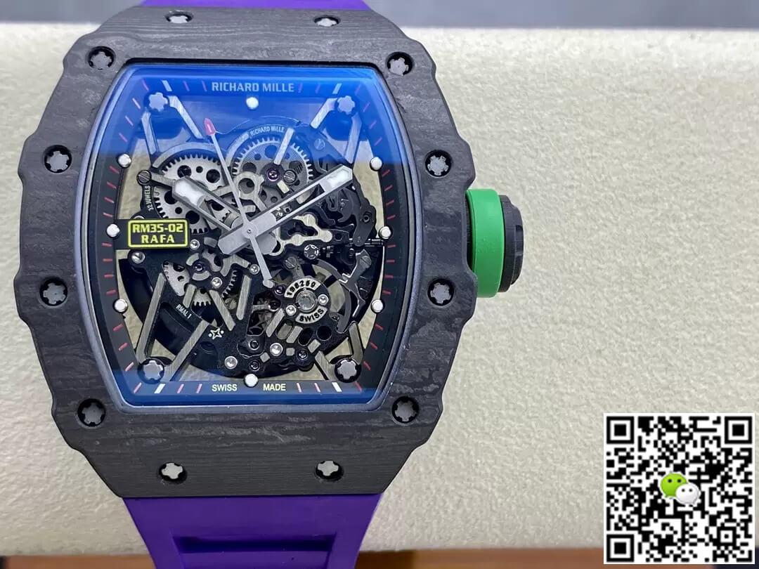 Richard Mille RM35-02 T+ Factory NTPT Carbon Fiber Purple Rubber Strap