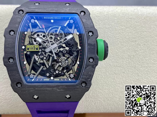 Richard Mille RM35-02 T+ Factory NTPT Carbon Fiber Purple Rubber Strap