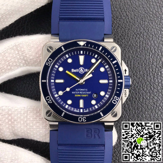 Bell & Ross BR0392-D-BU-ST/SRB Stainless Steel
