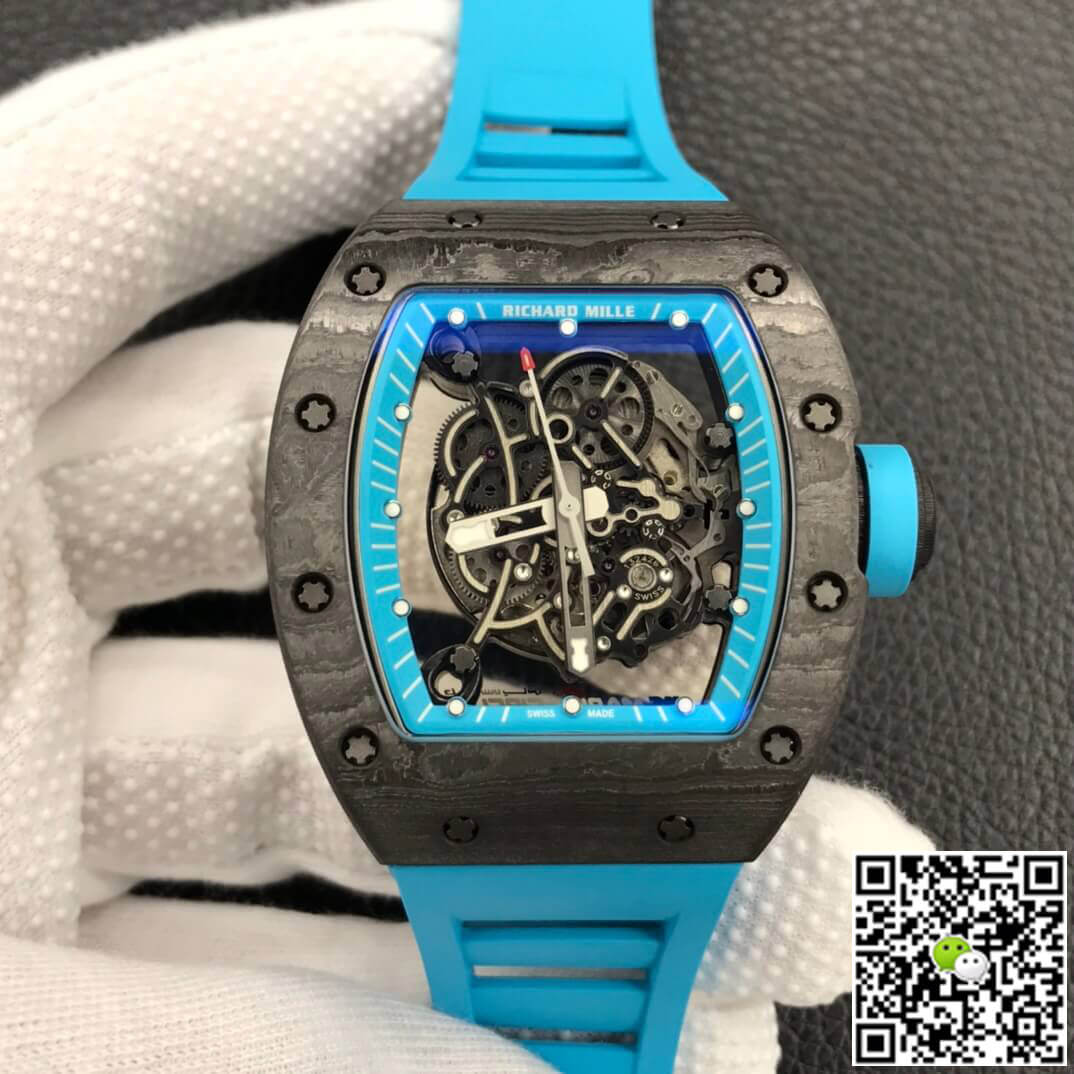 Richard Mille RM055 ZF Factory Blue Rubber Strap