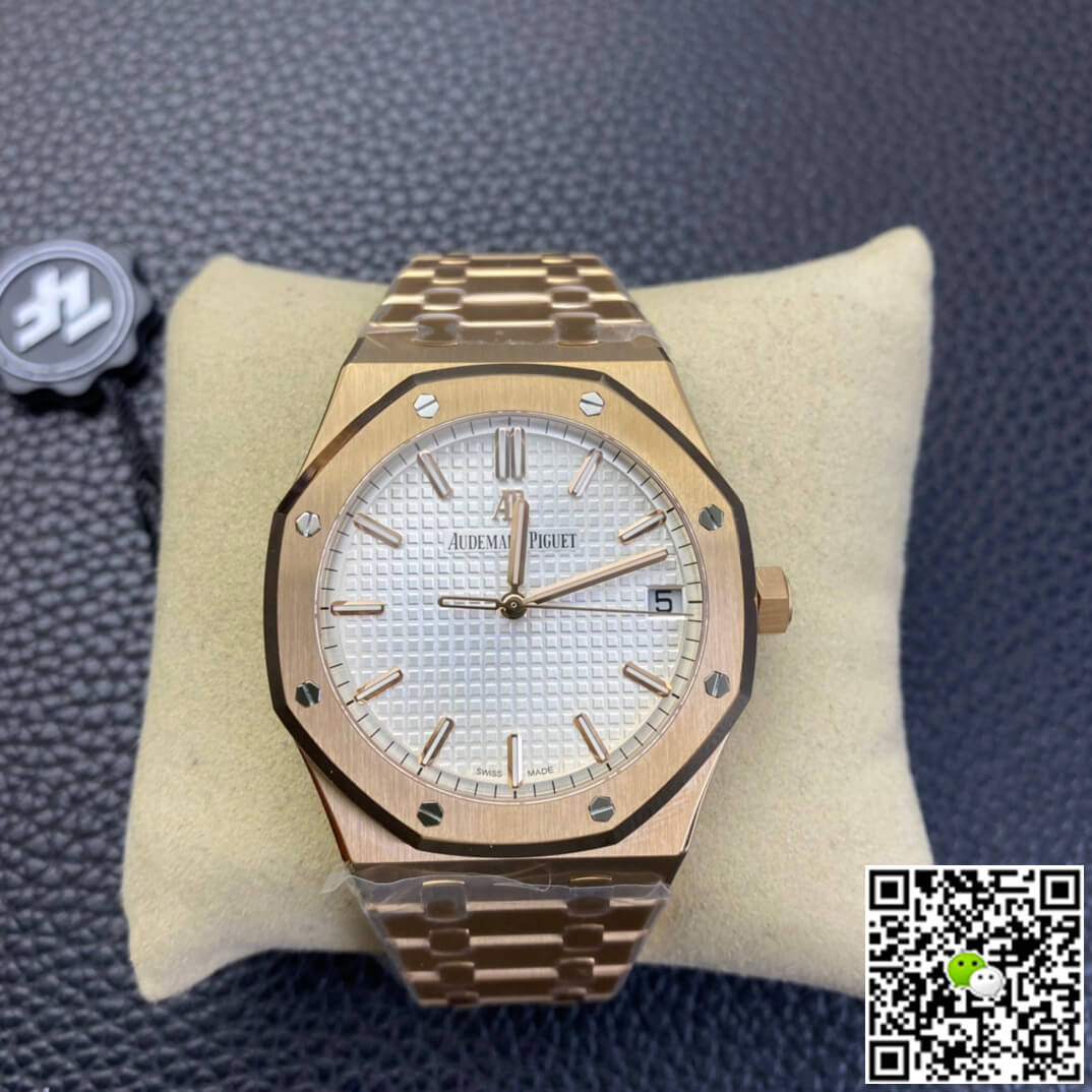 Audemars Piguet Royal Oak 15500 ZF Factory Rose Gold Version White Dial
