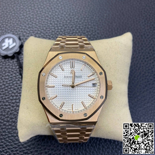 Audemars Piguet Royal Oak 15500 ZF Factory Rose Gold Version White Dial