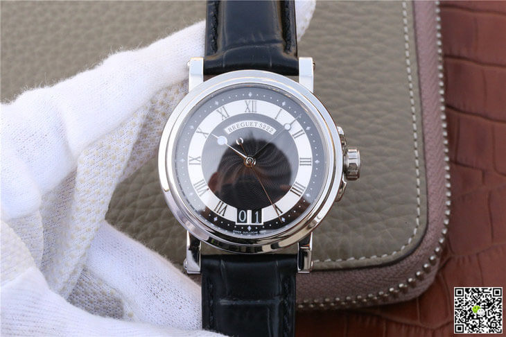 Breguet Marine 5817 Black Dial Cowhide Strap