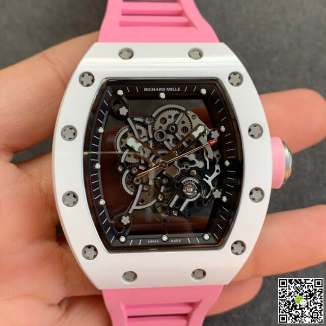 Richard Mille RM055 KV Factory V2 Pink Rubber Strap