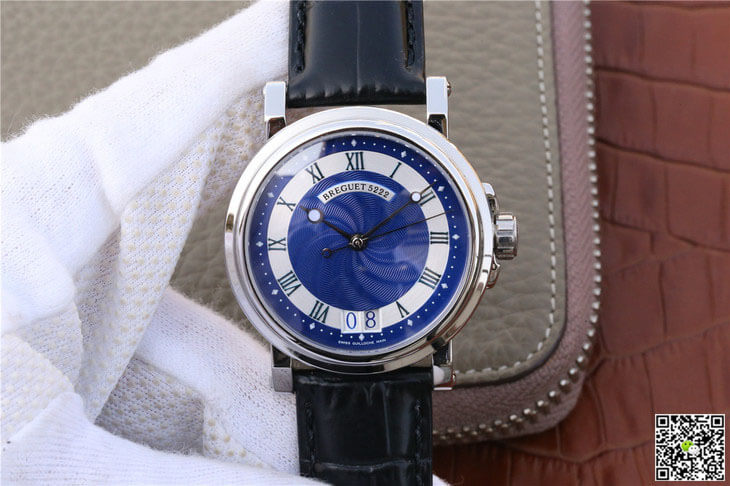 Breguet Marine 5817 Blue Dial Cowhide Strap