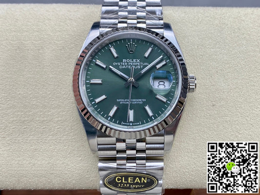 Rolex Datejust M126234-0051 36MM Clean Factory Green Dial