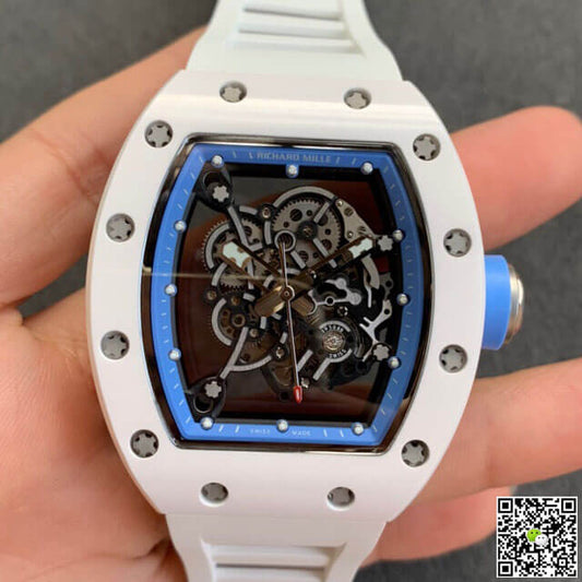 Richard Mille RM055 KV Factory V2 White Rubber Strap