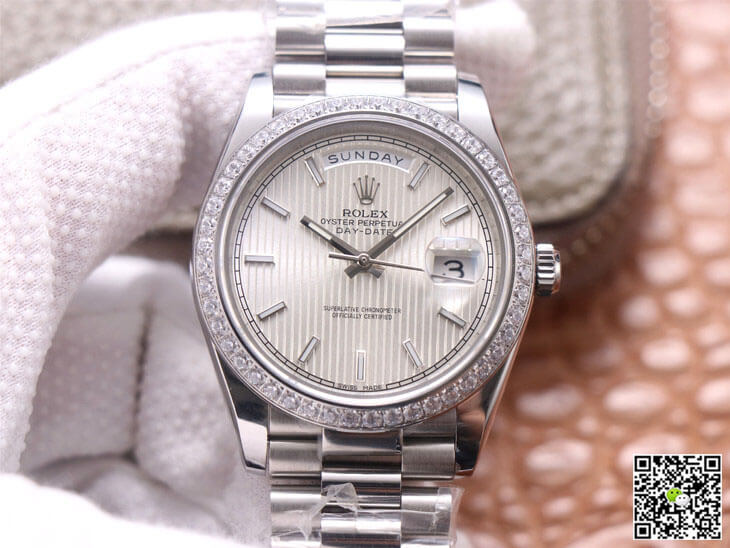 Rolex Day-Date M228349RBR-0007 EW Factory Silver Dial