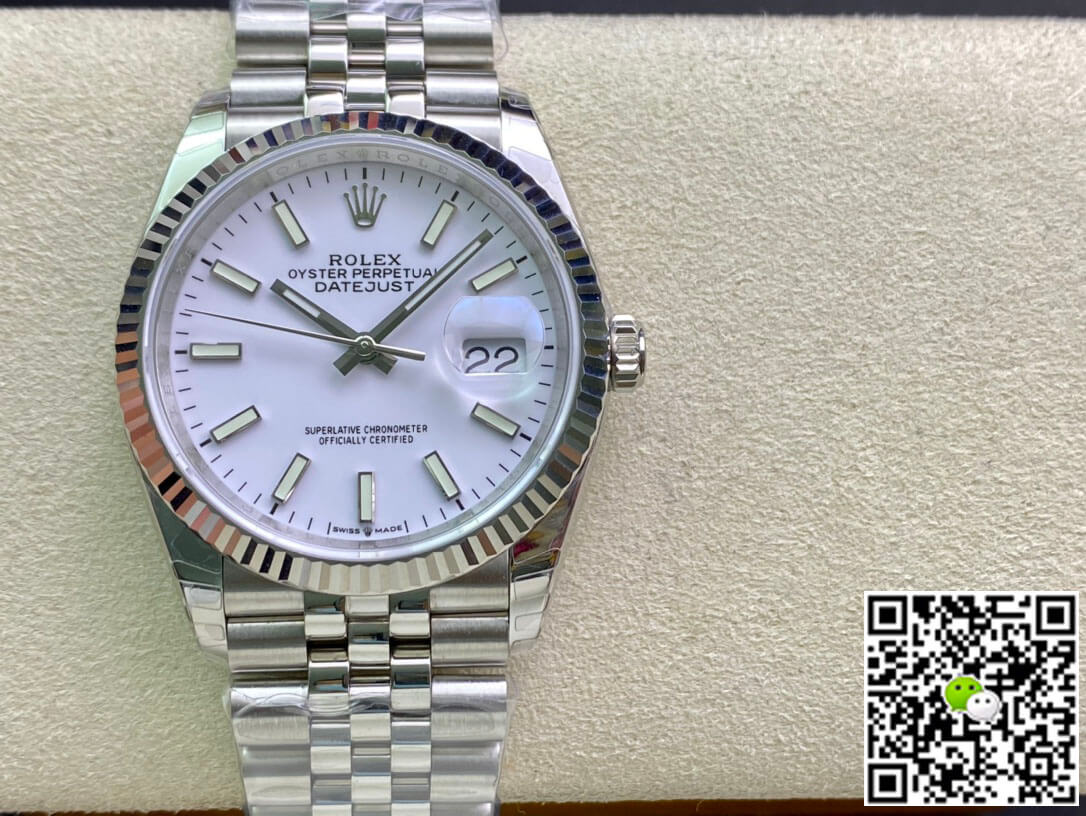 Rolex Datejust 36MM EW Factory Stainless Steel White Dial