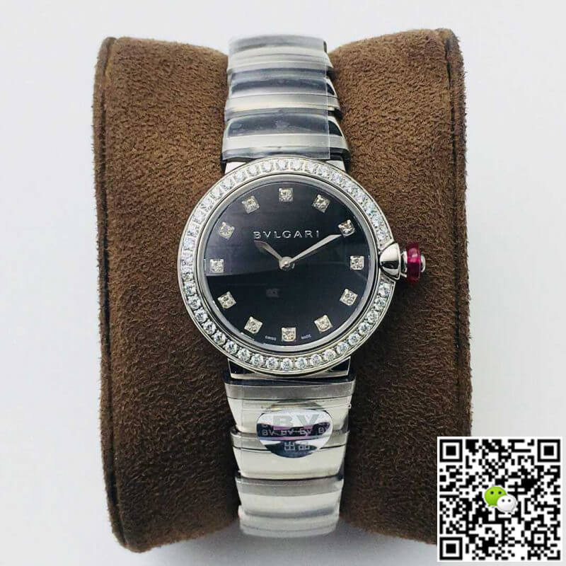 Bvlgari LVCEA BV Factory Stainless Steel Diamond Bezel