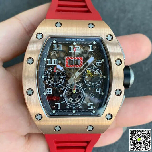 Richard Mille RM011 KV Factory Titanium Case Red Strap