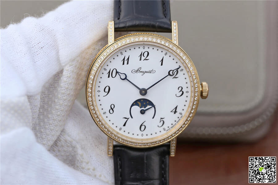 Breguet Classique Moonphase 9087BB/29/964 TW Factory Yellow Gold White Dial