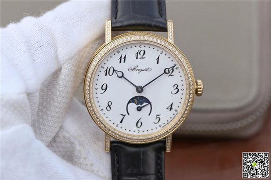 Breguet Classique Moonphase 9087BB/29/964 TW Factory Yellow Gold White Dial