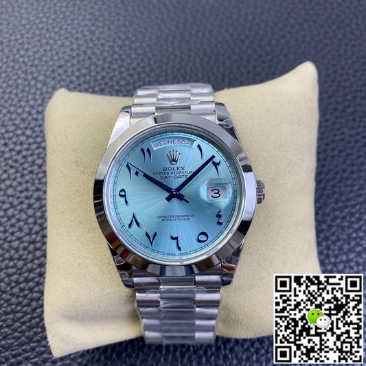Rolex Day Date BP Factory Middle East Customization Stainless Steel Ice Blue Dial