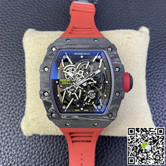 Richard Mille RM35-02 T+ Factory Carbon Fiber Red Rubber Strap