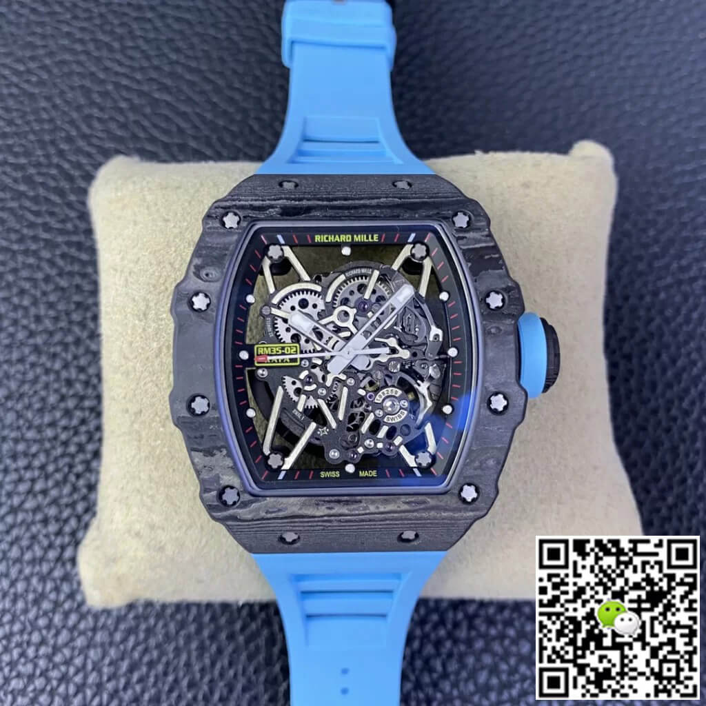 Richard Mille RM35-02 T+ Factory Carbon Fiber Case Blue Strap