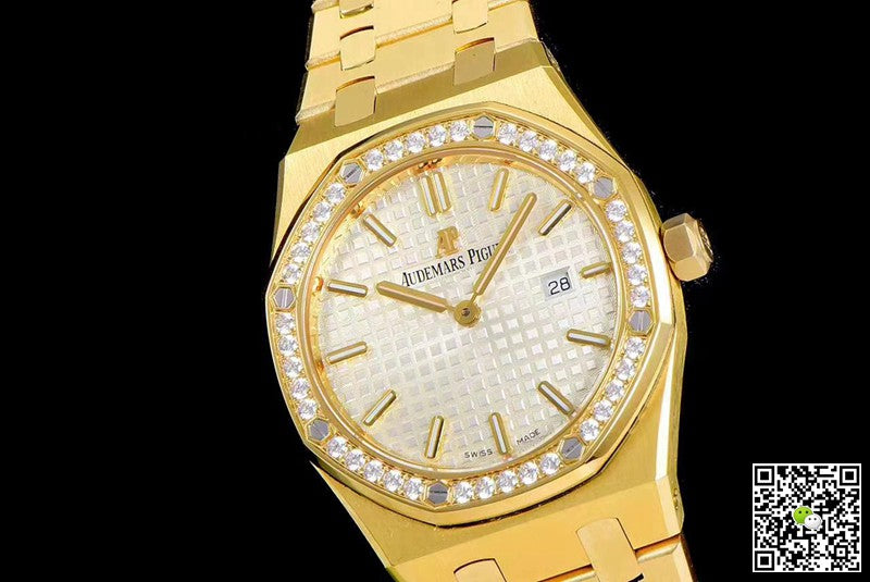 Audemars Piguet Royal Oak Quartz 67651BA.ZZ.1261BA.01 JF Factory Yellow Gold Diamond