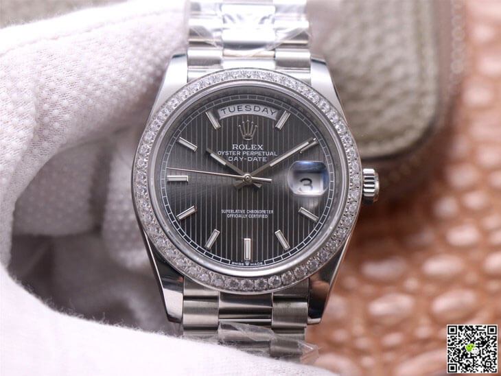 Rolex Day-Date M228349RBR-0008 EW Factory White Gold Grey Dial