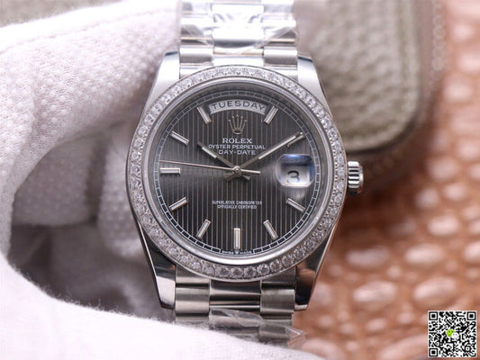 Rolex Day-Date M228349RBR-0008 EW Factory White Gold Grey Dial