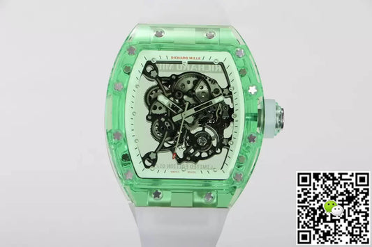 Richard Mille RM055 RM Factory Green Skeleton Dial