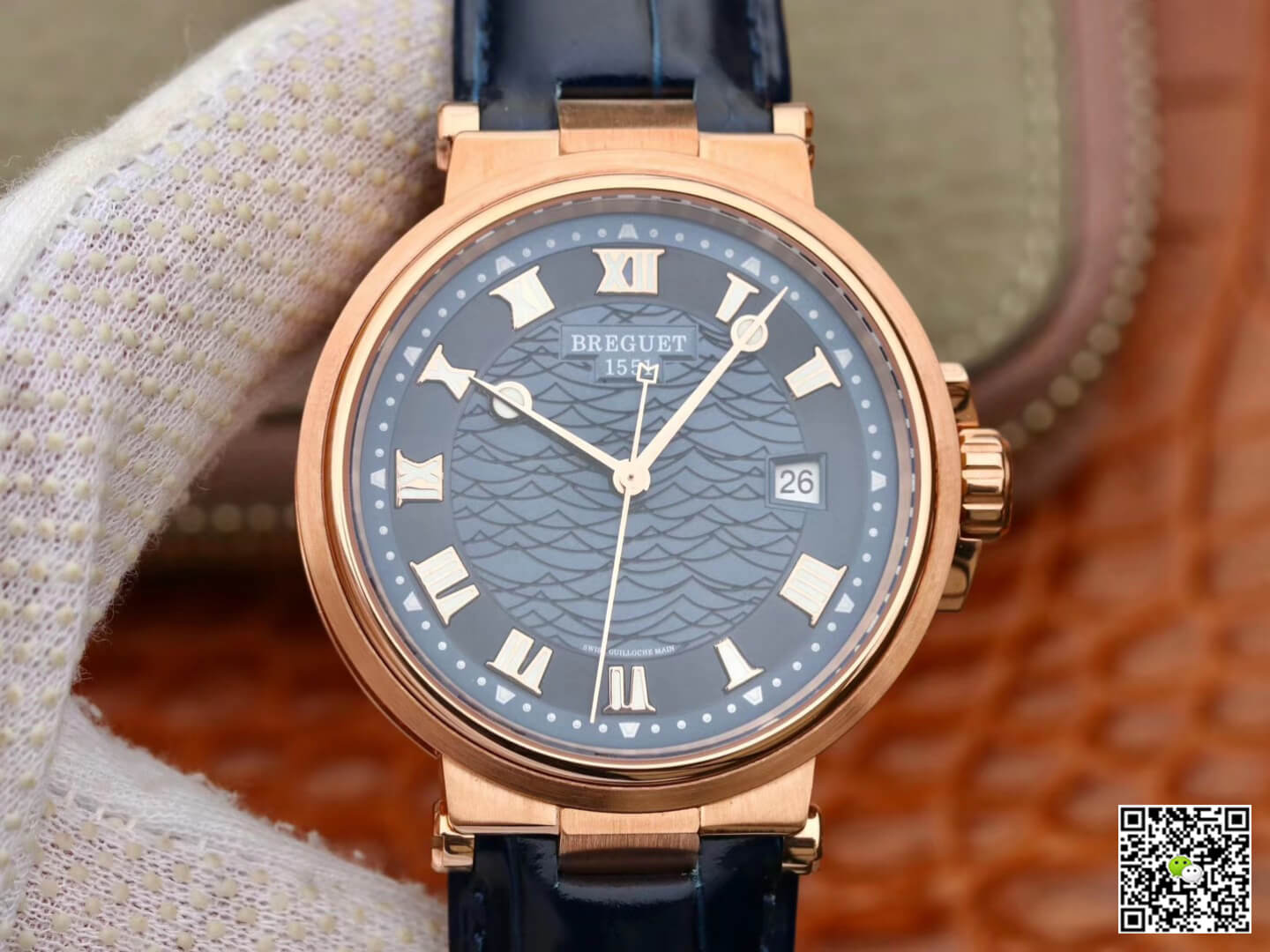 Breguet Marine 5517 V9 Factory Rose Gold Blue Dial