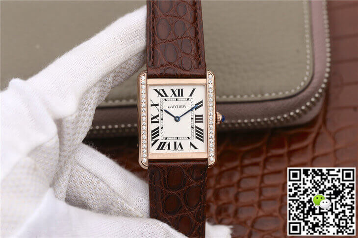 Cartier Tank WT200005 K11 Factory Rose Gold Diamonds