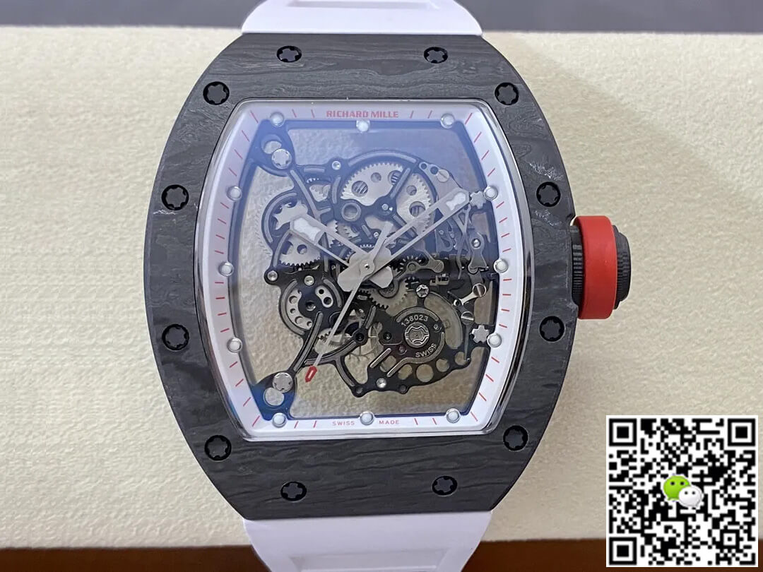 Richard Mille RM-055 BBR Factory Carbon Fiber White Strap