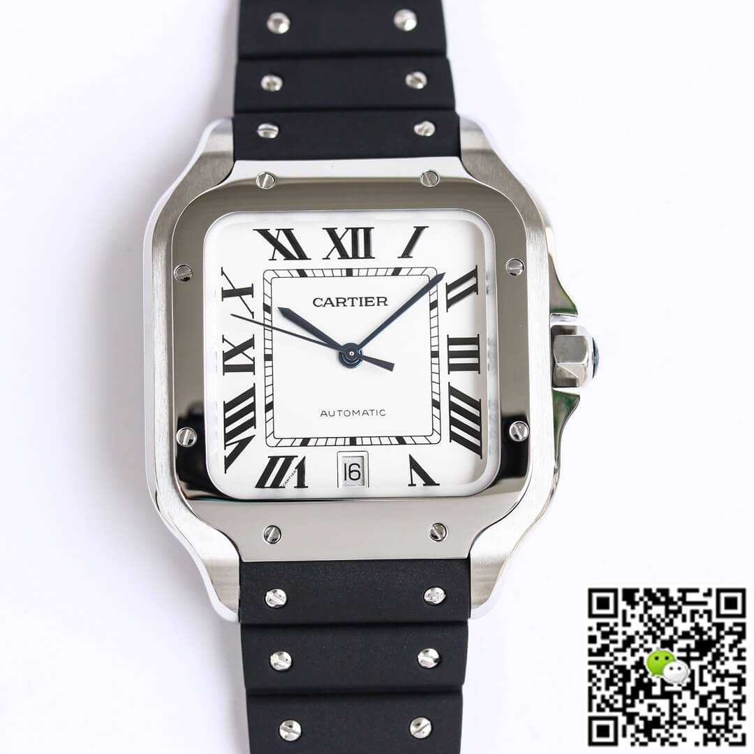 Cartier Santos WSSA0018 GF Factory V2 Rubber Strap White Dial