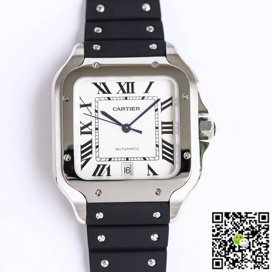 Cartier Santos WSSA0018 GF Factory V2 Rubber Strap White Dial