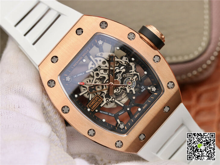 Richard Mille RM035 Americas KV Factory Rose Gold White Strap