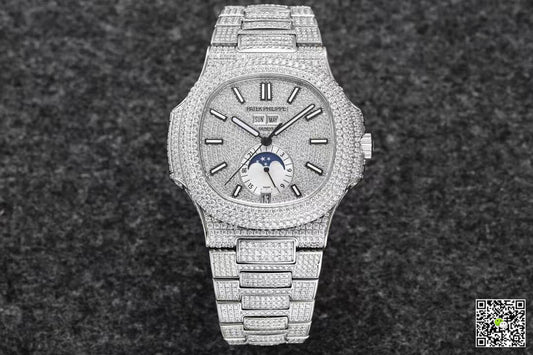 Patek Philippe Nautilus 5726/1A-014 R8 Factory Gypsophila Silver Diamond