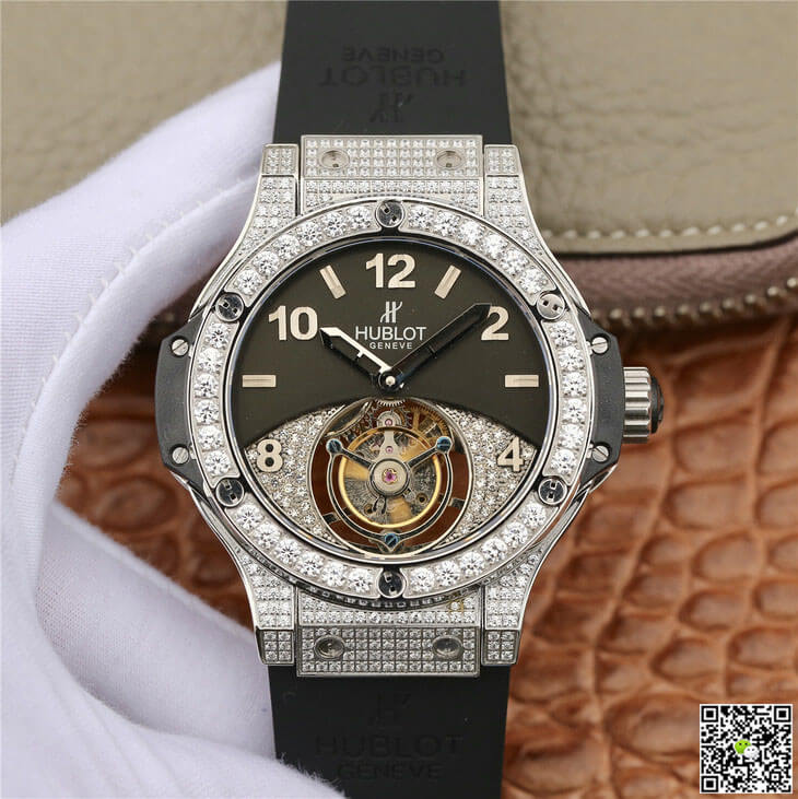 Hublot Big Bang Tourbillon Stainless Steel Diamond Black Dial
