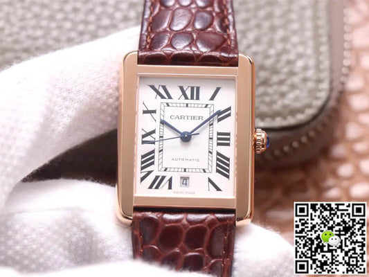 Cartier Tank W5200026 V9 Factory Rose Gold White Dial
