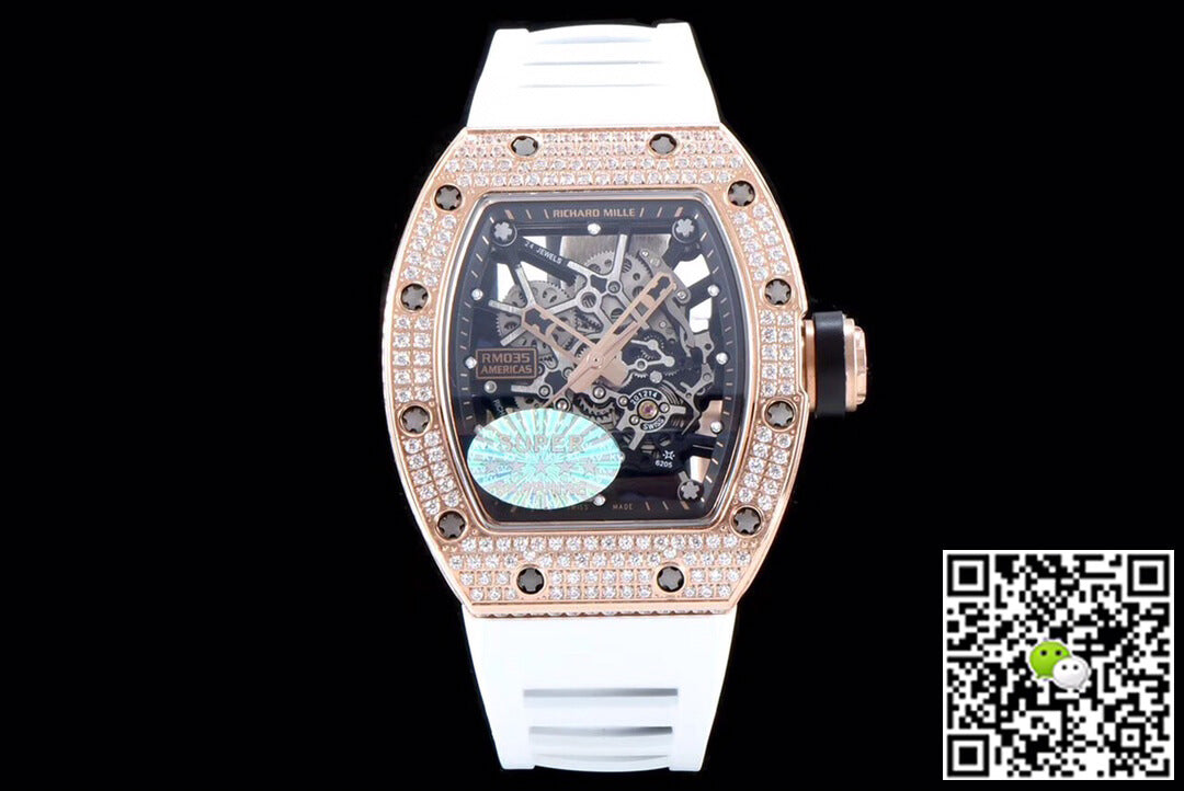 Richard Mille RM035 Americas KV Factory Rose Gold Diamond Case