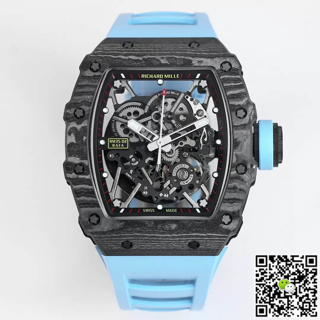 Richard Mille RM35-02 BBR Factory Blue Rubber Strap