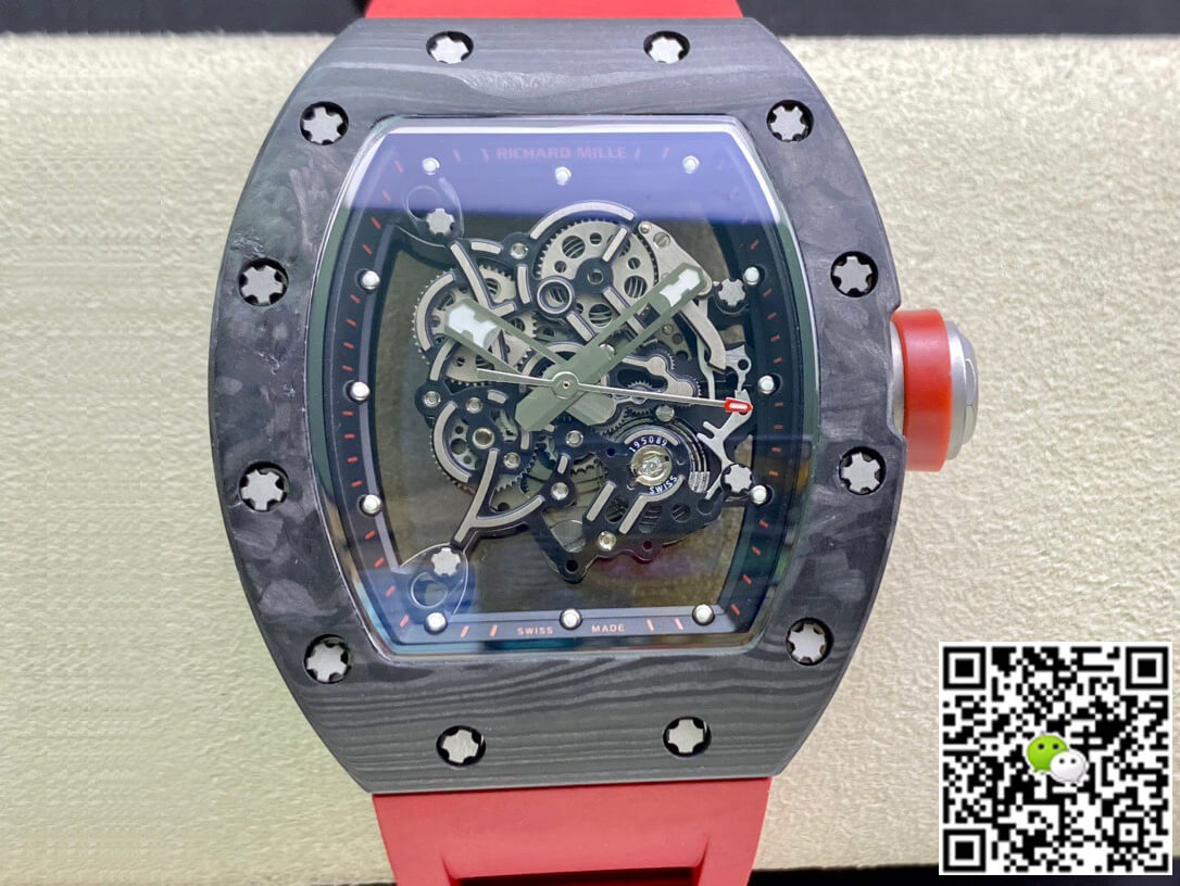 Richard Mille RM055 KV Factory V2 Carbon Fiber Red Strap