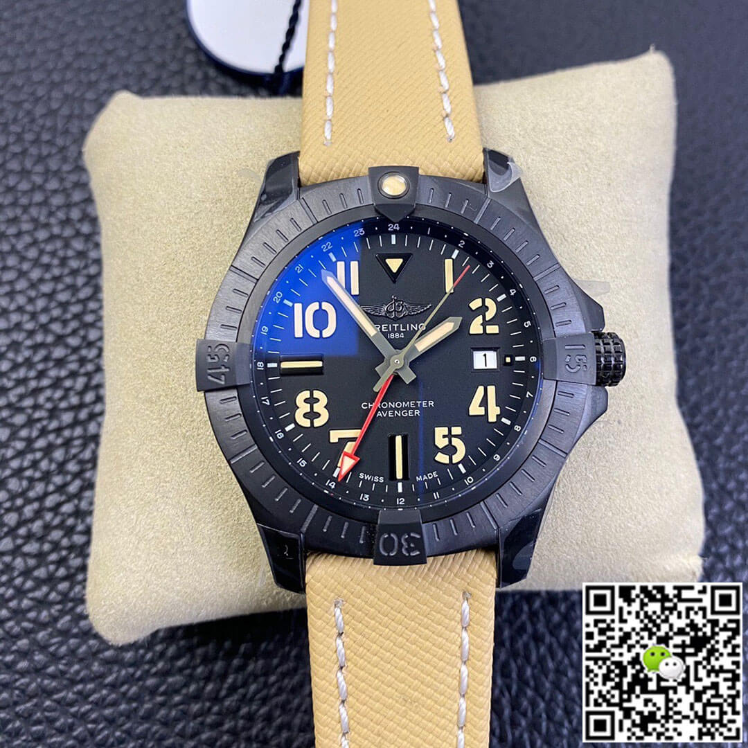 Breitling Avenger GMT 45 V32395101B1X1 GF Factory Black Dial