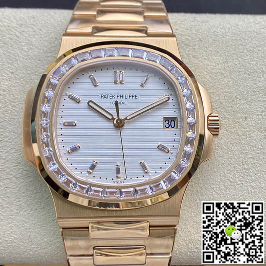 Patek Philippe Nautilus PPF Factory Rose Gold White Dial