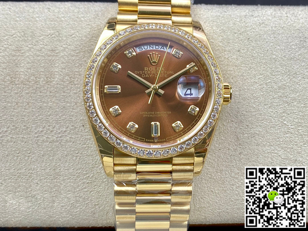 Rolex Day Date M128348RBR-0005 EW Factory Brown Dial