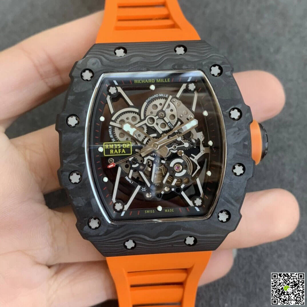 Richard Mille RM35-02 KV Factory V3 Carbon Fiber Orange Strap