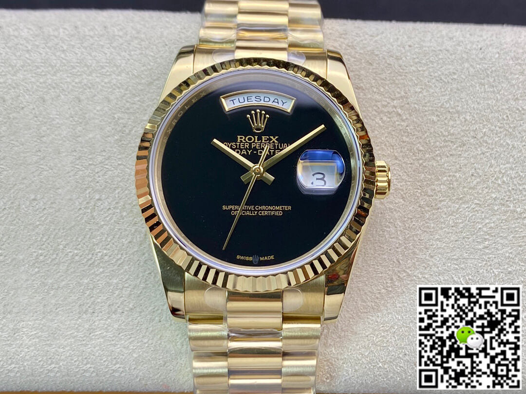 Rolex Day Date 36MM BP Factory Double Calendar Black Dial