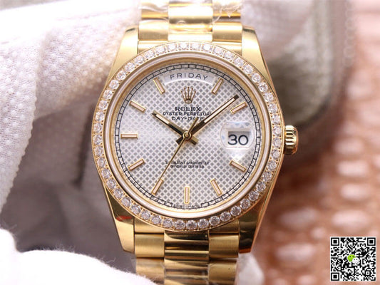 Rolex Day-Date M228348RBR-0005 EW Factory Silver Dial