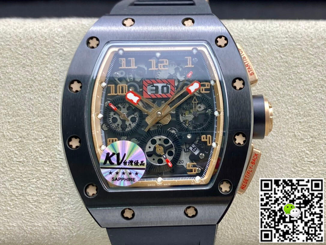 Richard Mille RM011 KV Factory Black Ceramic Skeleton Dial