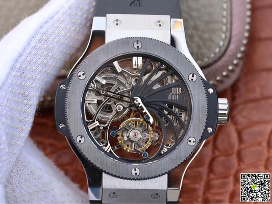 Hublot Big Bang Hollow Tourbillon Ceramic Bezel Skeleton Dial