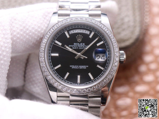 Rolex Day-Date M228349RBR-0002 EW Factory Black Dial