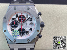 Audemars Piguet Royal Oak Offshore Panda 26170ST.OO.D101CR.02 Black Leather Strap JF Factory V2 White Dial