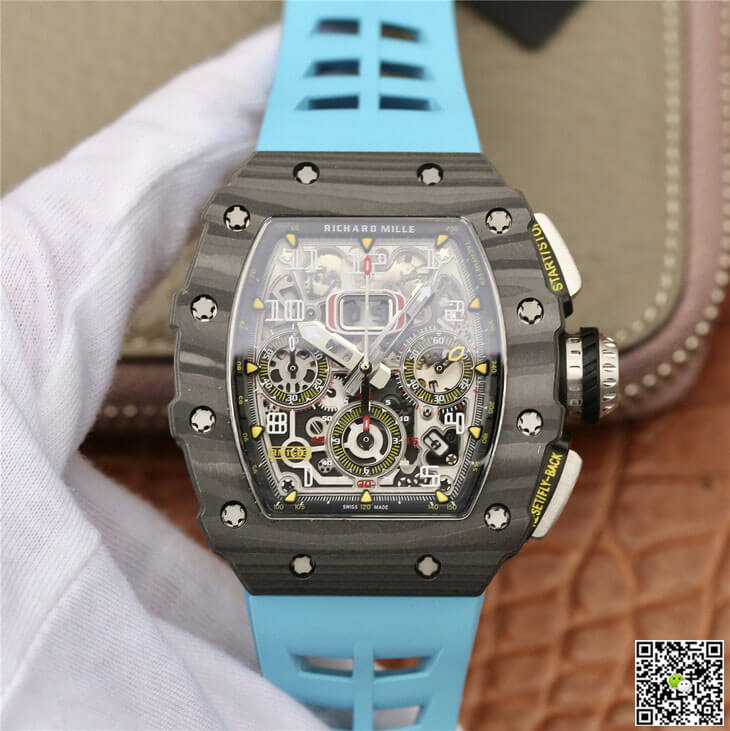 Richard Mille RM11-03 KV Factory Carbon Fiber Blue Strap