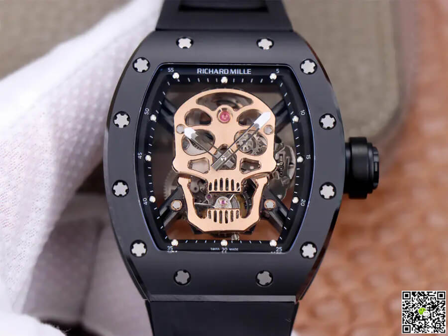 Richard Mille RM52-01 Tourbillon JB Factory Rose Gold Skull Dial