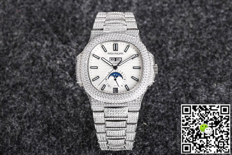 Patek Philippe Nautilus 5726 R8 Factory Gypsophila Diamond White Dial