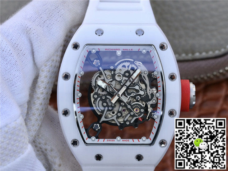 Richard Mille RM055 KV Factory White Rubber Strap